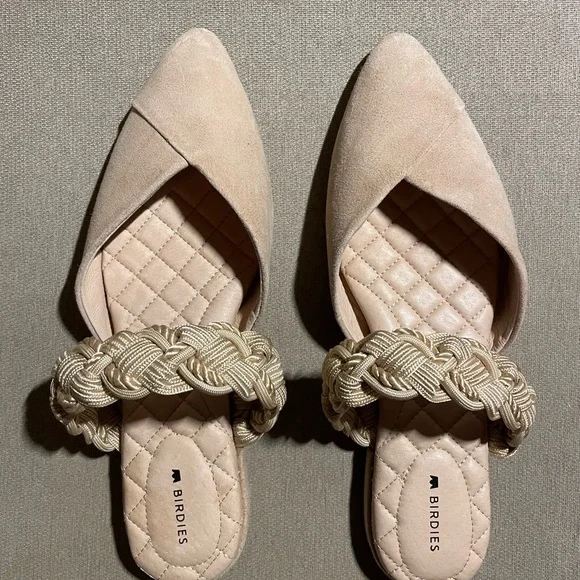 Birdies Swan Women's Tan Braided Slip-On Flats 7.5 NWOB - Picture 1 of 3